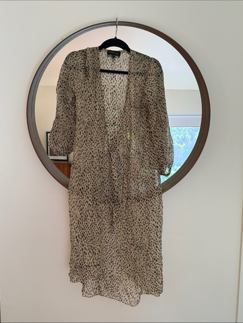 A Peace Treaty Lightweight Sheer Animal-Print Cover-Up - Beige/Black